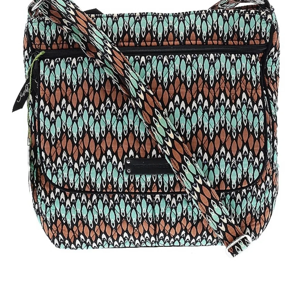 New Vera Bradley Double Zip Mailbag Sierra Stream crossbody bag multicolored - Picture 2 of 7